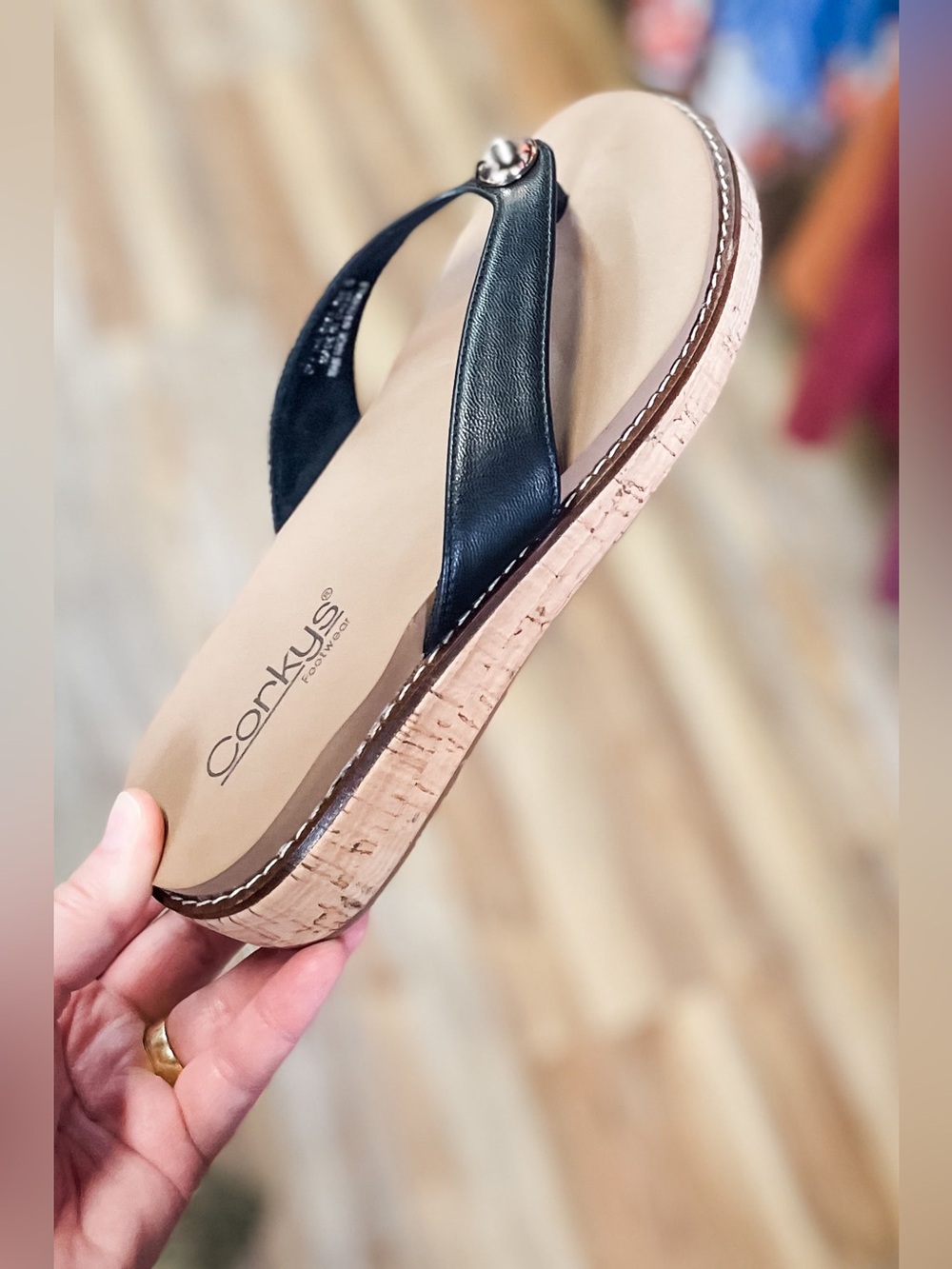 Corkys Footwear Off The Deep End Thong Flip Flop Sandals in Black